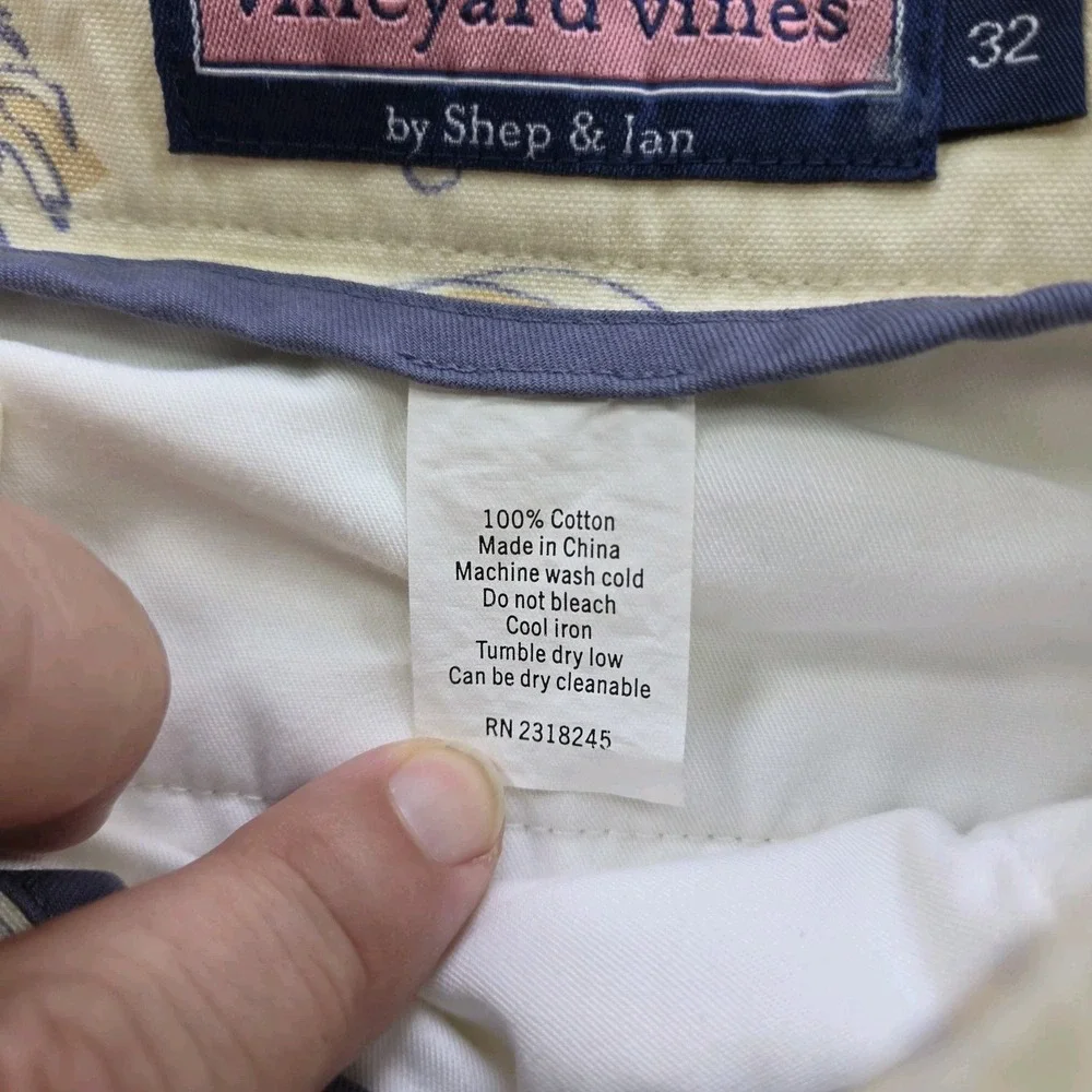 Vineyard Vines Club Shorts Men's 32 Casual Stretch Flat Front AOP Surf Fish